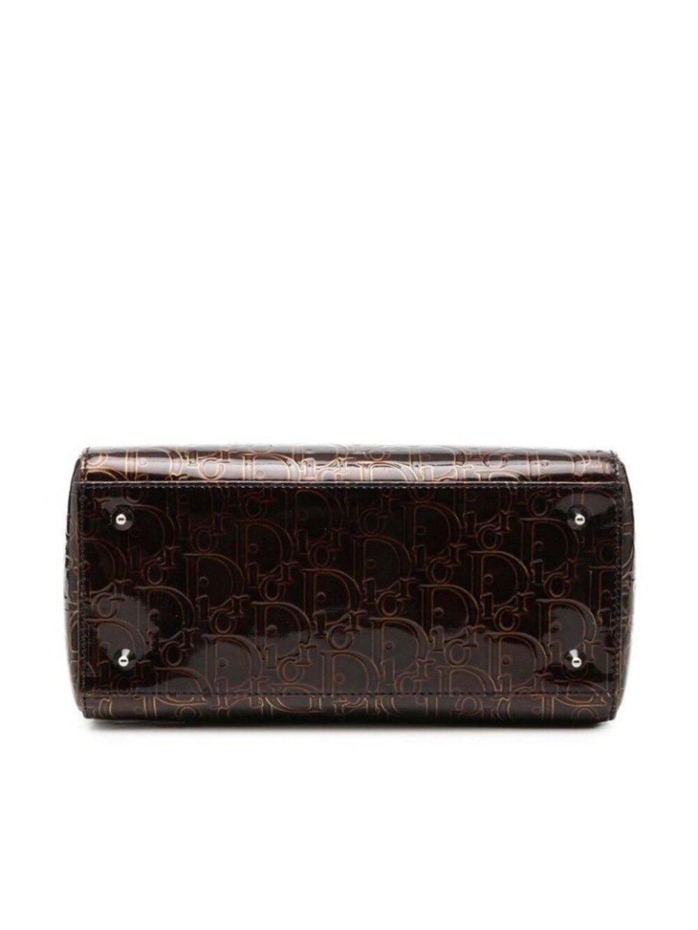 Dior Trotter Lady Dior 2-Way Shoulder Bag Brown Patent Leather - Picture 3 of 7